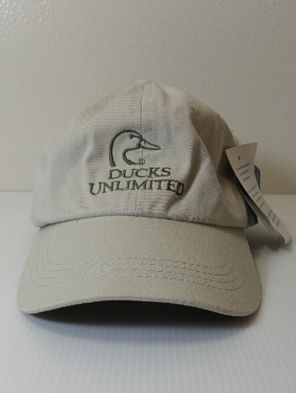 Ducks Unlimited Beige Baseball Cap with Green Embroidered Logo